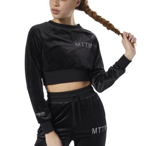 Bluza Damskie Reebok Classic x Married to the Mob Velvet Crewneck Czarne PL 41FXHNY